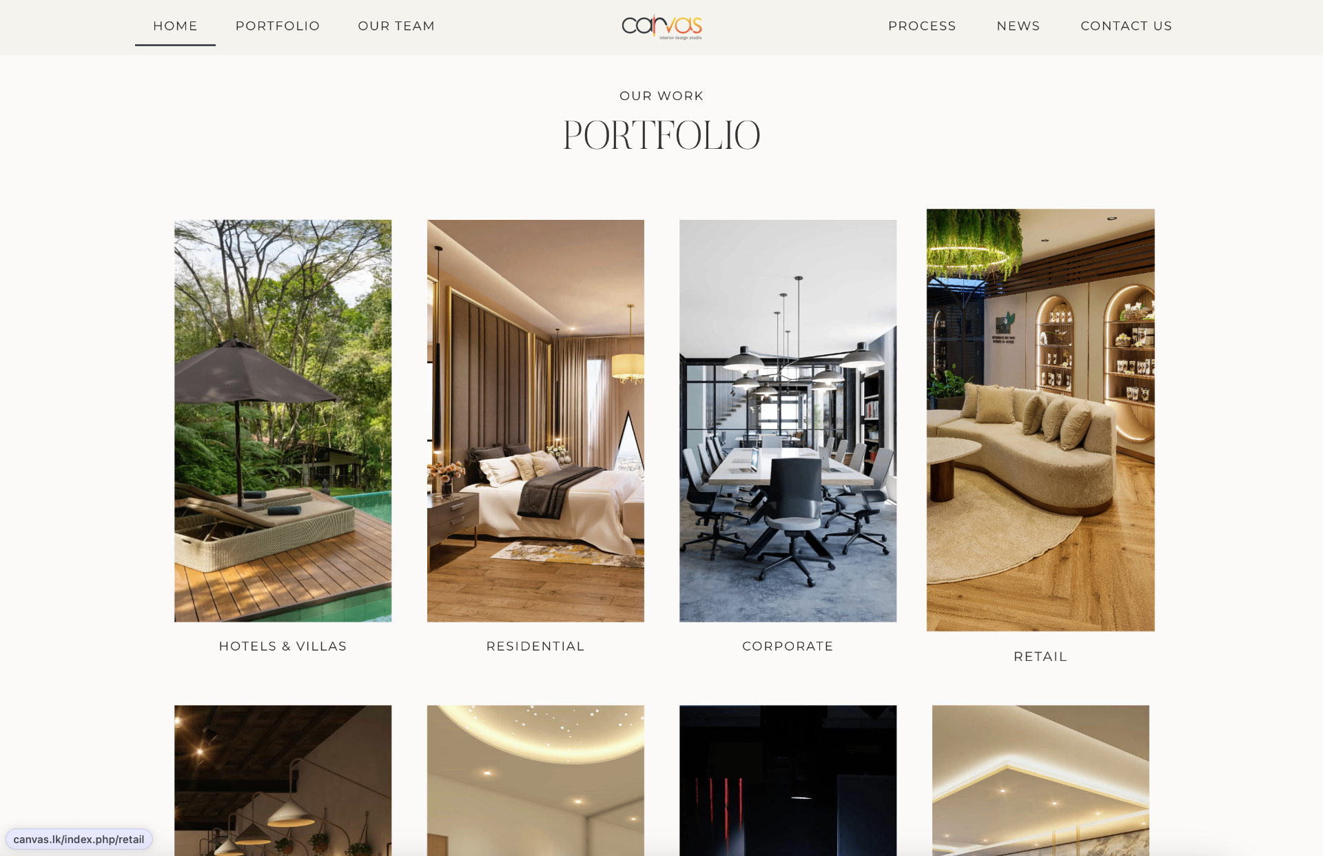 Canvas portfolio page