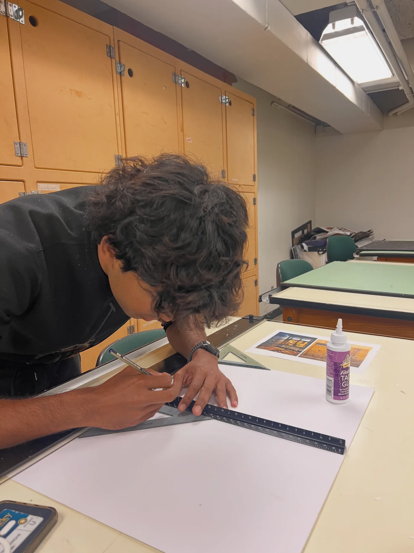Yanik working in the studio