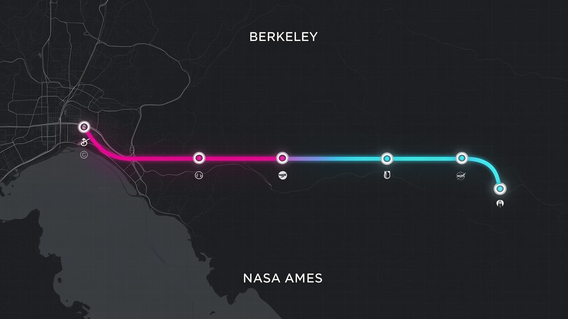 35-mile dedicated corridor - Berkeley → Mountain View, five stops